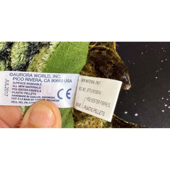 Aurora Realistic Green Turtle Sea Ocean 12" Plush Stuffed Tortoise Reptile Toy - Picture 6 of 8